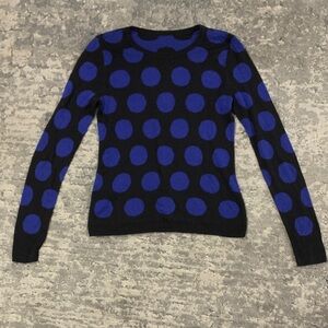 Kensie Polka Dot Sweater - Black and Blue
